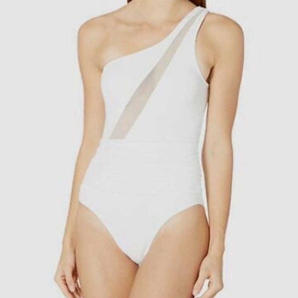 La Blanca One-Shoulder White Swimsuit